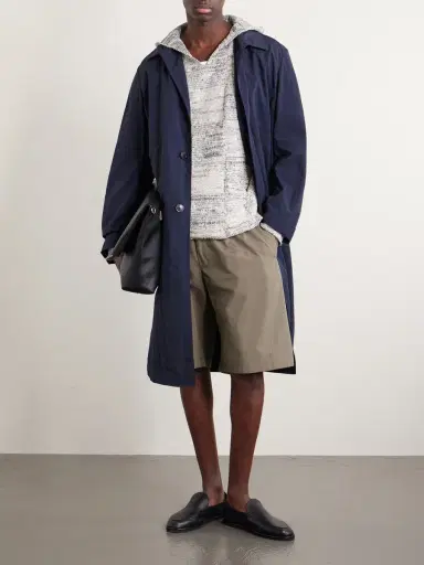 Auralee Patchwork Cotton and Linen-Blend Hoodie - Men | Thumbnail 2