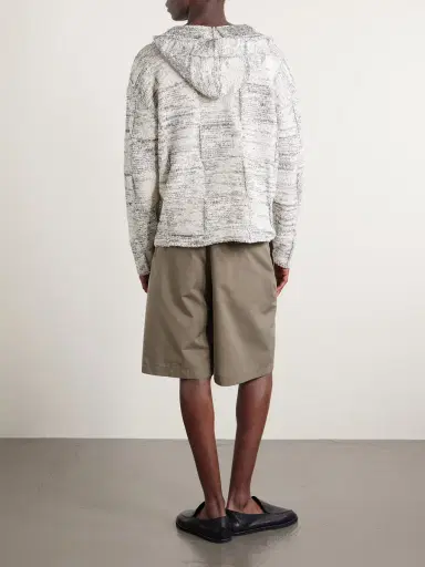 Auralee Patchwork Cotton and Linen-Blend Hoodie - Men | Thumbnail 4