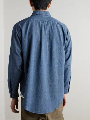 OrSlow Button-Down Collar Checked Cotton-Chambray Shirt - Men | Thumbnail 3