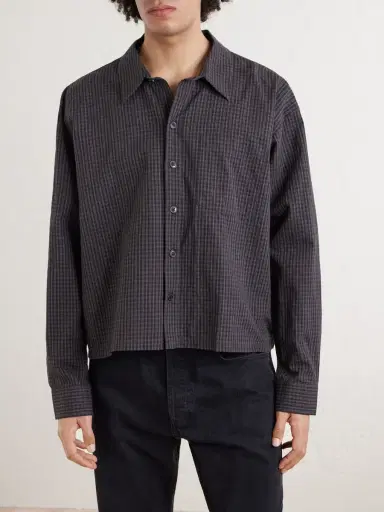 mfpen Priority Checked Cotton and Linen-Blend Shirt - Men | Thumbnail 3