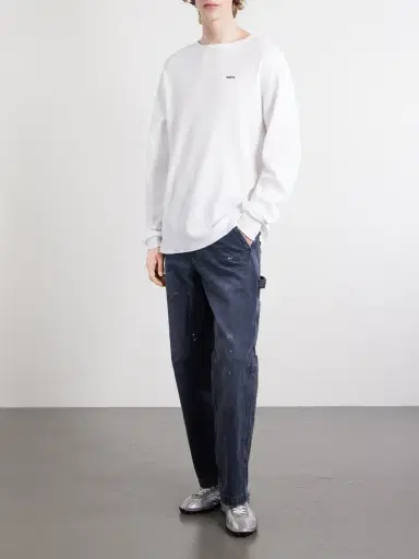 SAINT Mxxxxxx Thermal Logo-Embroidered Honeycomb-Knit Cotton T-Shirt - Men | Thumbnail 2