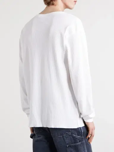 SAINT Mxxxxxx Thermal Logo-Embroidered Honeycomb-Knit Cotton T-Shirt - Men | Thumbnail 4