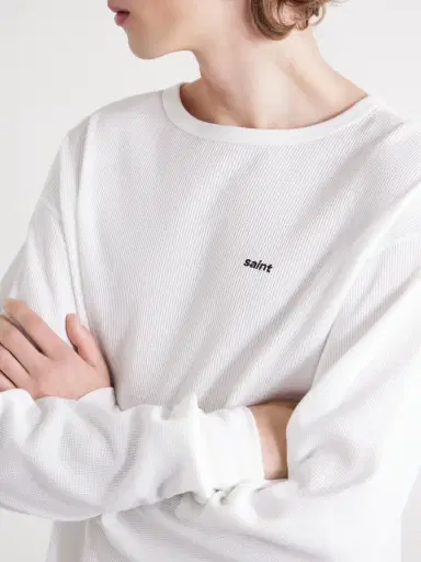 SAINT Mxxxxxx Thermal Logo-Embroidered Honeycomb-Knit Cotton T-Shirt - Men | Thumbnail 5