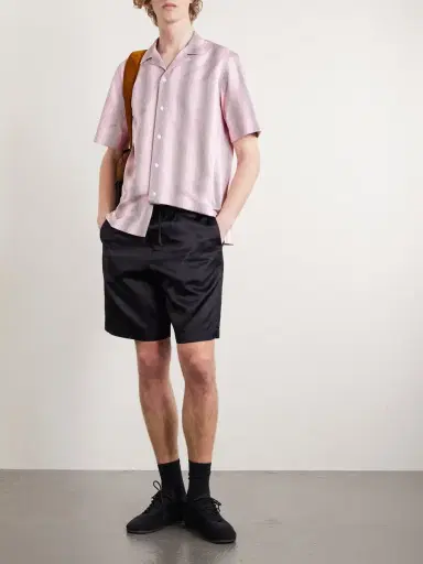 Dries Van Noten Camp-Collar Striped Cotton-Poplin Shirt IT 52 | Thumbnail 2 Dries Van Noten Camp-Collar Striped Cotton-Poplin Shirt IT 52 | Thumbnail 2
