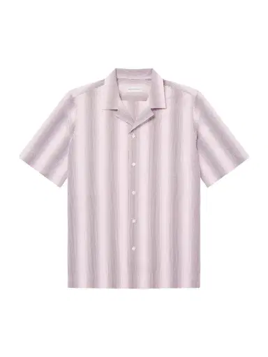 Dries Van Noten Camp-Collar Striped Cotton-Poplin Shirt IT 52 | Thumbnail 1 Dries Van Noten Camp-Collar Striped Cotton-Poplin Shirt IT 52 | Thumbnail 1