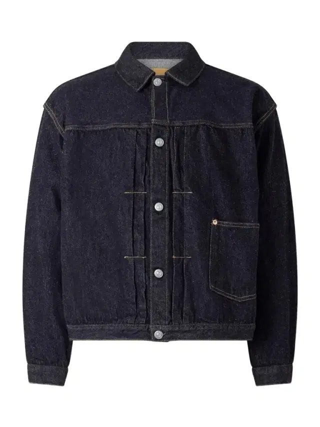 Pleated Selvedge Denim Jacket - Men