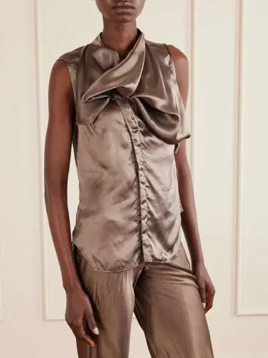 Rick Owens Draped Satin Top | Thumbnail 3 Rick Owens Draped Satin Top | Thumbnail 3
