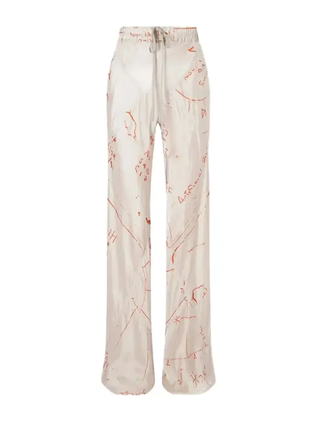 Bias Paneled Printed Satin Pants