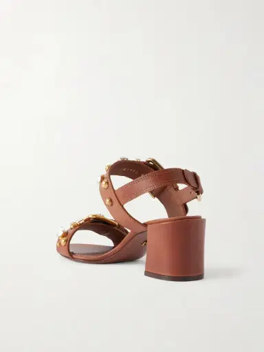 Dolce & Gabbana Embellished Leather Slingback Sandals | Thumbnail 3