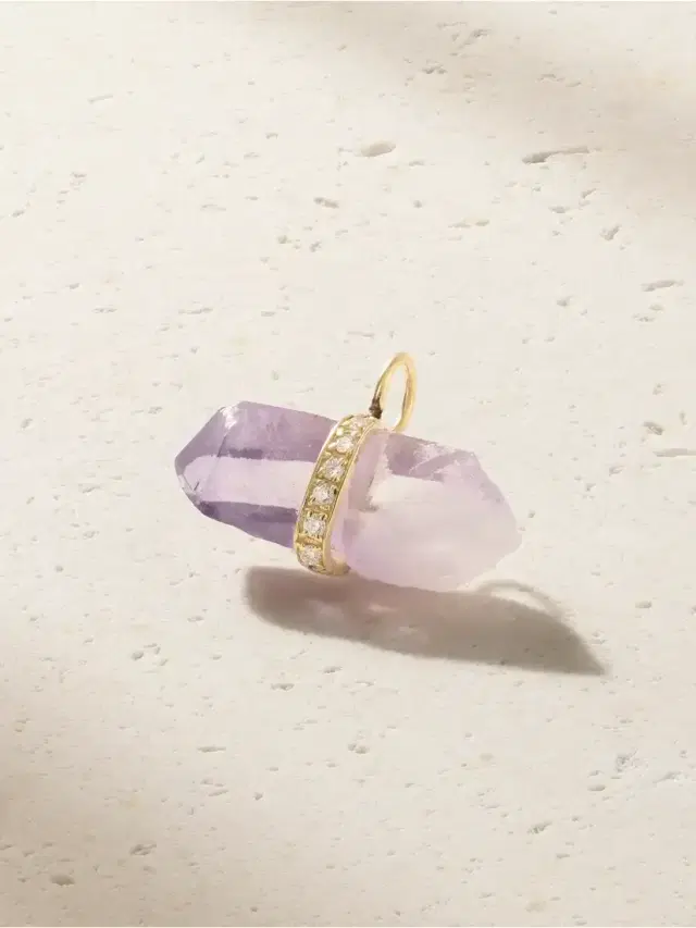 Veracruz 14-karat Gold, Amethyst And Diamond Pendant