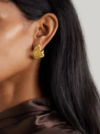 Completedworks Crumpled Gold-plated Hoop Earrings | Thumbnail 2