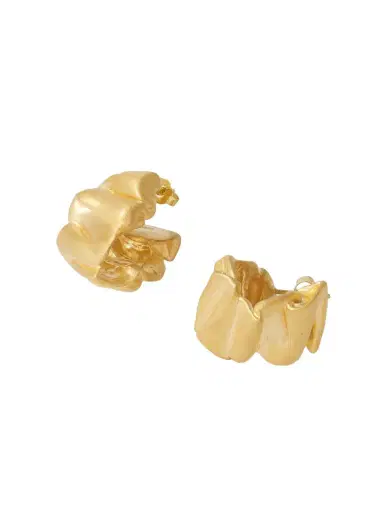 Completedworks Crumpled Gold-plated Hoop Earrings | Thumbnail 1
