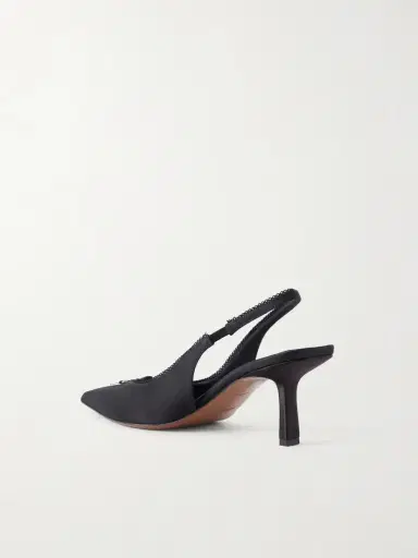 NEOUS Moriah Lace-trimmed Twill Slingback Pumps | Thumbnail 3