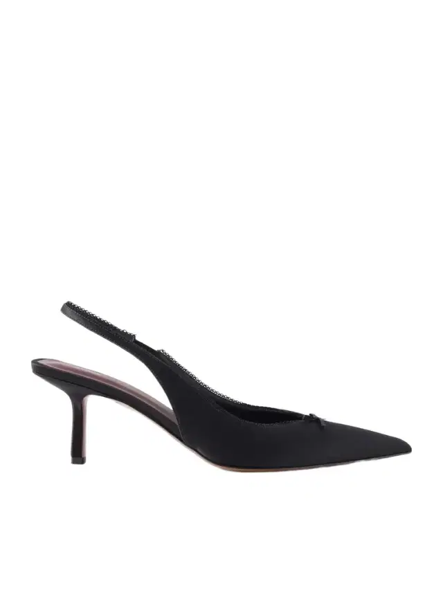 Moriah Lace-trimmed Twill Slingback Pumps