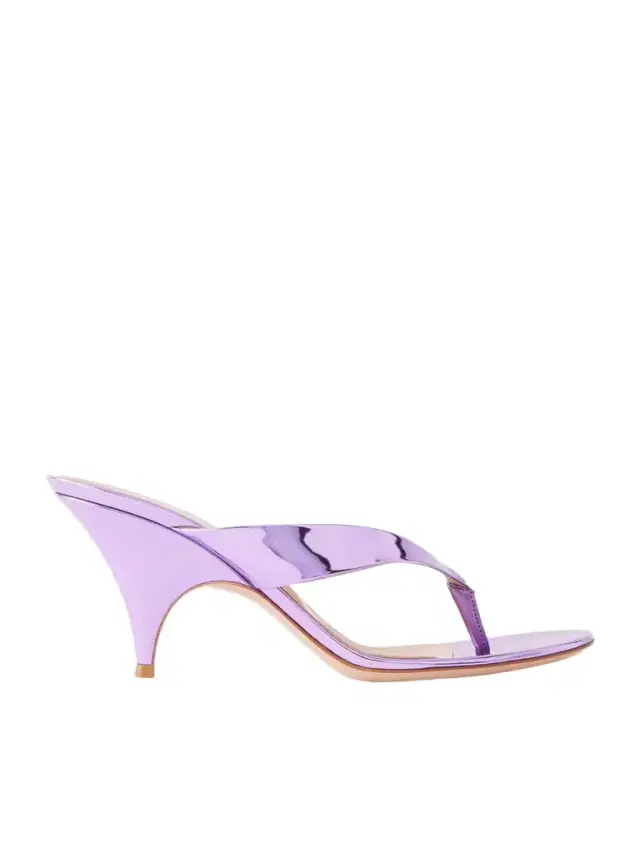 Sofia Thong 70 Mirrored-leather Sandals
