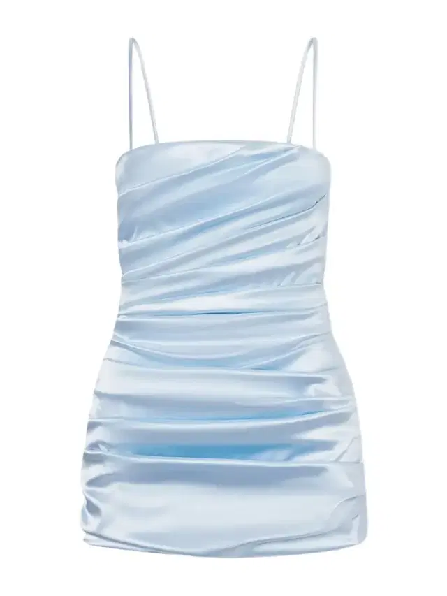 Draped Satin Mini Dress