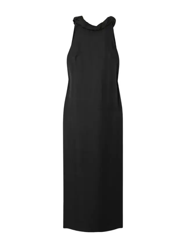 Susan Tie-detailed Draped Silk-twill Midi Dress