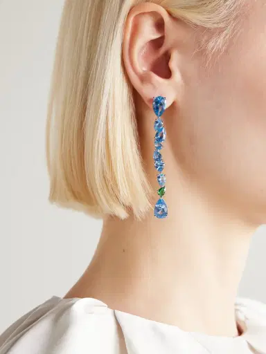 Completedworks Recycled Silver, Cubic Zirconia And Synthetic Spinel Earrings | Thumbnail 2 Completedworks Recycled Silver, Cubic Zirconia And Synthetic Spinel Earrings | Thumbnail 2