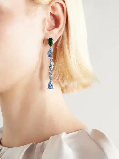 Completedworks Recycled Silver, Cubic Zirconia And Synthetic Spinel Earrings | Thumbnail 5 Completedworks Recycled Silver, Cubic Zirconia And Synthetic Spinel Earrings | Thumbnail 5