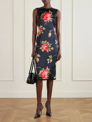 Dolce & Gabbana Florlal-print Satin Midi Dress | Thumbnail 2 Dolce & Gabbana Florlal-print Satin Midi Dress | Thumbnail 2