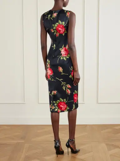 Dolce & Gabbana Florlal-print Satin Midi Dress | Thumbnail 3 Dolce & Gabbana Florlal-print Satin Midi Dress | Thumbnail 3