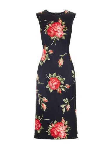 Dolce & Gabbana Florlal-print Satin Midi Dress | Thumbnail 1 Dolce & Gabbana Florlal-print Satin Midi Dress | Thumbnail 1