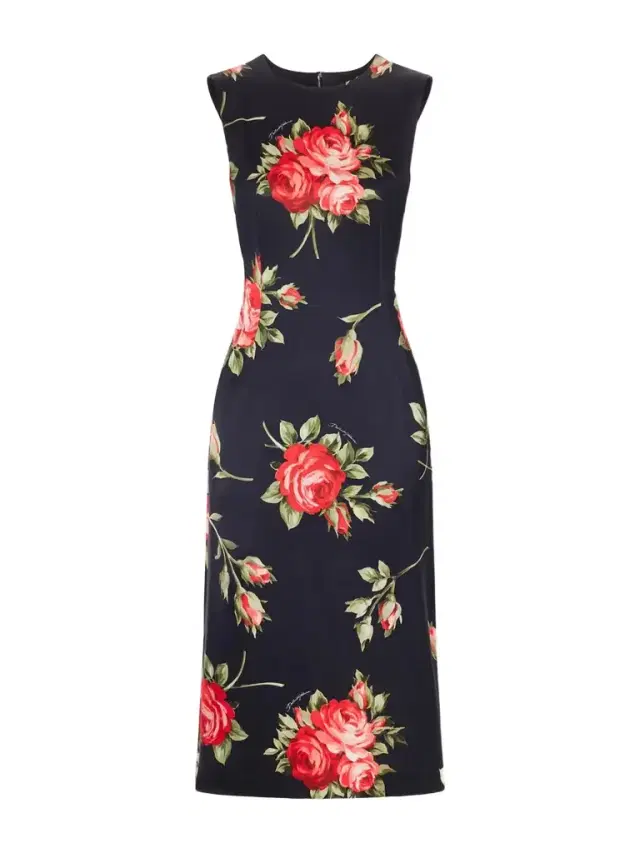 Florlal-print Satin Midi Dress