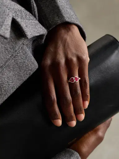 Kamyen Twin Heart 18-karat Rose Gold, Ruby, Diamond And Enamel Ring | Thumbnail 2 Kamyen Twin Heart 18-karat Rose Gold, Ruby, Diamond And Enamel Ring | Thumbnail 2