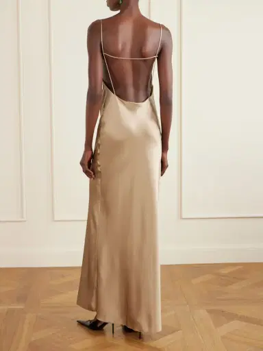 Saint Laurent Open-back Draped Silk-satin Maxi Dress | Thumbnail 3