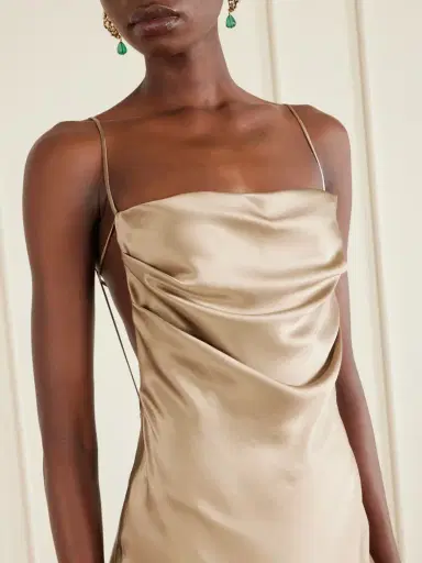 Saint Laurent Open-back Draped Silk-satin Maxi Dress | Thumbnail 4