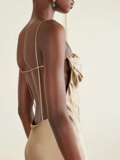 Saint Laurent Open-back Draped Silk-satin Maxi Dress | Thumbnail 5