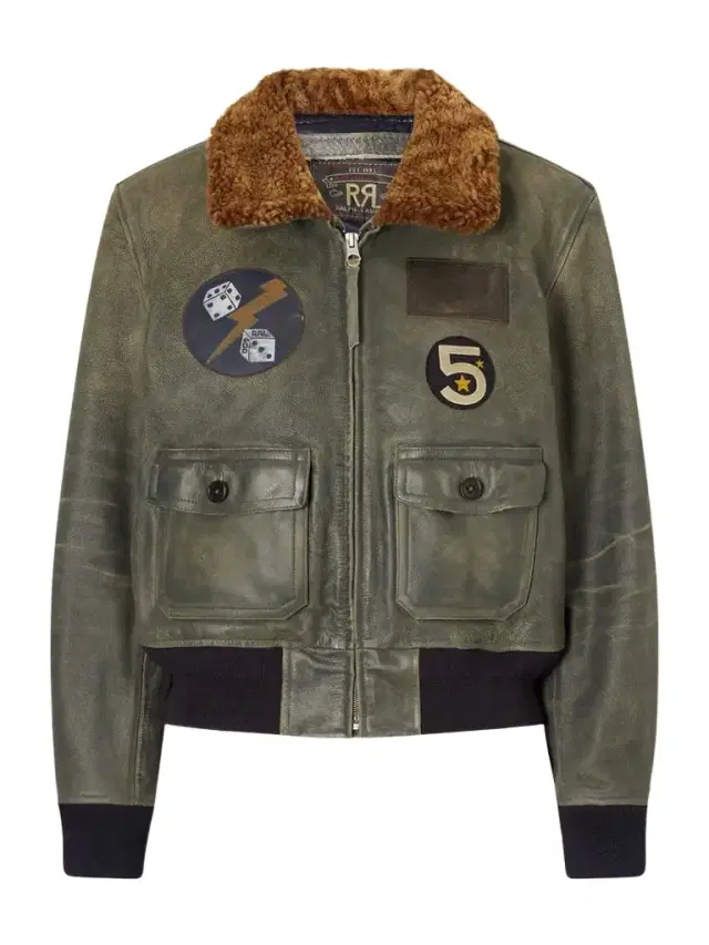 Harper Plush-trimmed Appliquéd Leather Bomber Jacket