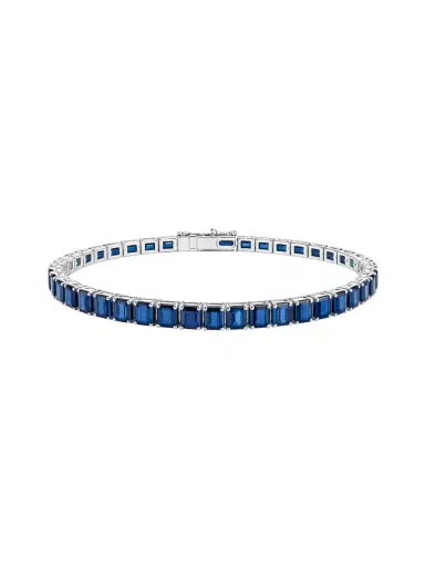 Wish Fine Jewelry 18.02ct Blue Sapphire 18K Gold Tennis Bracelet | Thumbnail 1 Wish Fine Jewelry 18.02ct Blue Sapphire 18K Gold Tennis Bracelet | Thumbnail 1