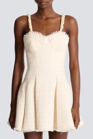 Balmain Embroidered Strap Flare Dress | Thumbnail 3