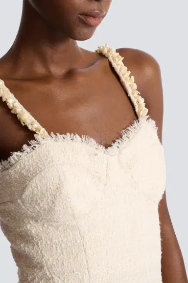 Balmain Embroidered Strap Flare Dress | Thumbnail 4