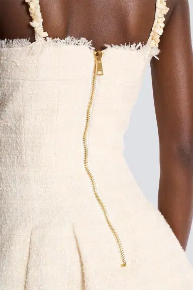 Balmain Embroidered Strap Flare Dress | Thumbnail 5