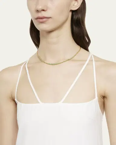Jennifer Meyer Yellow Gold Graduated Emerald Tennis Necklace | Thumbnail 2