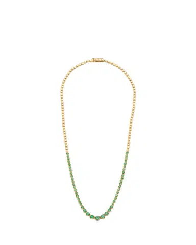 Jennifer Meyer Yellow Gold Graduated Emerald Tennis Necklace | Thumbnail 1