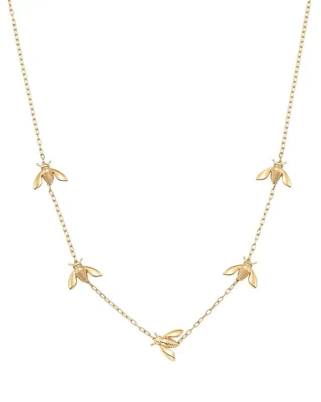 Sara Weinstock 18K Yellow Gold Queen Bee Extra Petite 5-Station Necklace