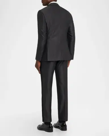 Giorgio Armani Men's Micro-Dot Silk Peak Lapel Tuxedo | Thumbnail 2 Giorgio Armani Men's Micro-Dot Silk Peak Lapel Tuxedo | Thumbnail 2