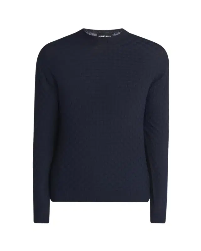 Men's Wool Basketweave Crewneck Sweater