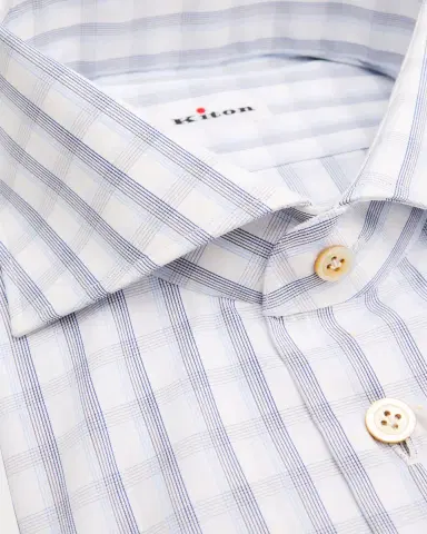 Kiton Men's Check Cotton Dress Shirt | Thumbnail 2