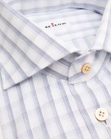 Kiton Men's Check Cotton Dress Shirt | Thumbnail 3