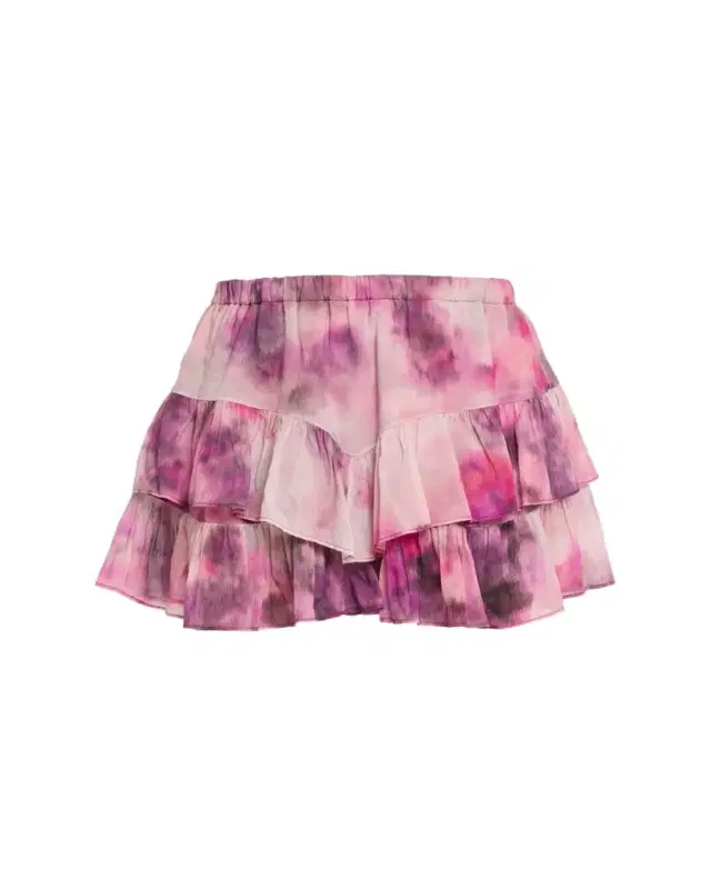 Jocadia Tie-Dye Cotton Ruffle Mini Skirt