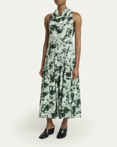 Proenza Schouler Adelide Printed Silk-Blend Dress | Thumbnail 4