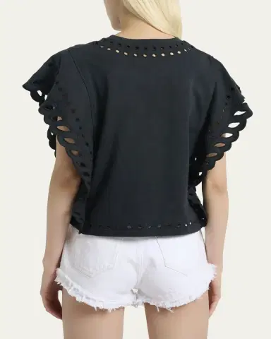 Etoile Isabel Marant Odyle Eyelet Embroidered Ruffle Blouse | Thumbnail 3 Etoile Isabel Marant Odyle Eyelet Embroidered Ruffle Blouse | Thumbnail 3