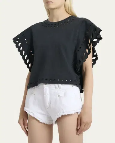 Etoile Isabel Marant Odyle Eyelet Embroidered Ruffle Blouse | Thumbnail 4 Etoile Isabel Marant Odyle Eyelet Embroidered Ruffle Blouse | Thumbnail 4