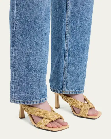 Bottega Veneta Riva Braided Raffia Mule Sandals | Thumbnail 2 Bottega Veneta Riva Braided Raffia Mule Sandals | Thumbnail 2