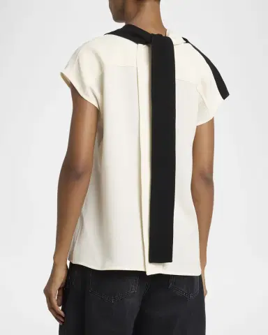 Proenza Schouler Elsa Draped Matte Crepe Top | Thumbnail 7
