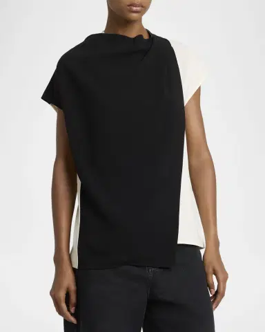Proenza Schouler Elsa Draped Matte Crepe Top | Thumbnail 8